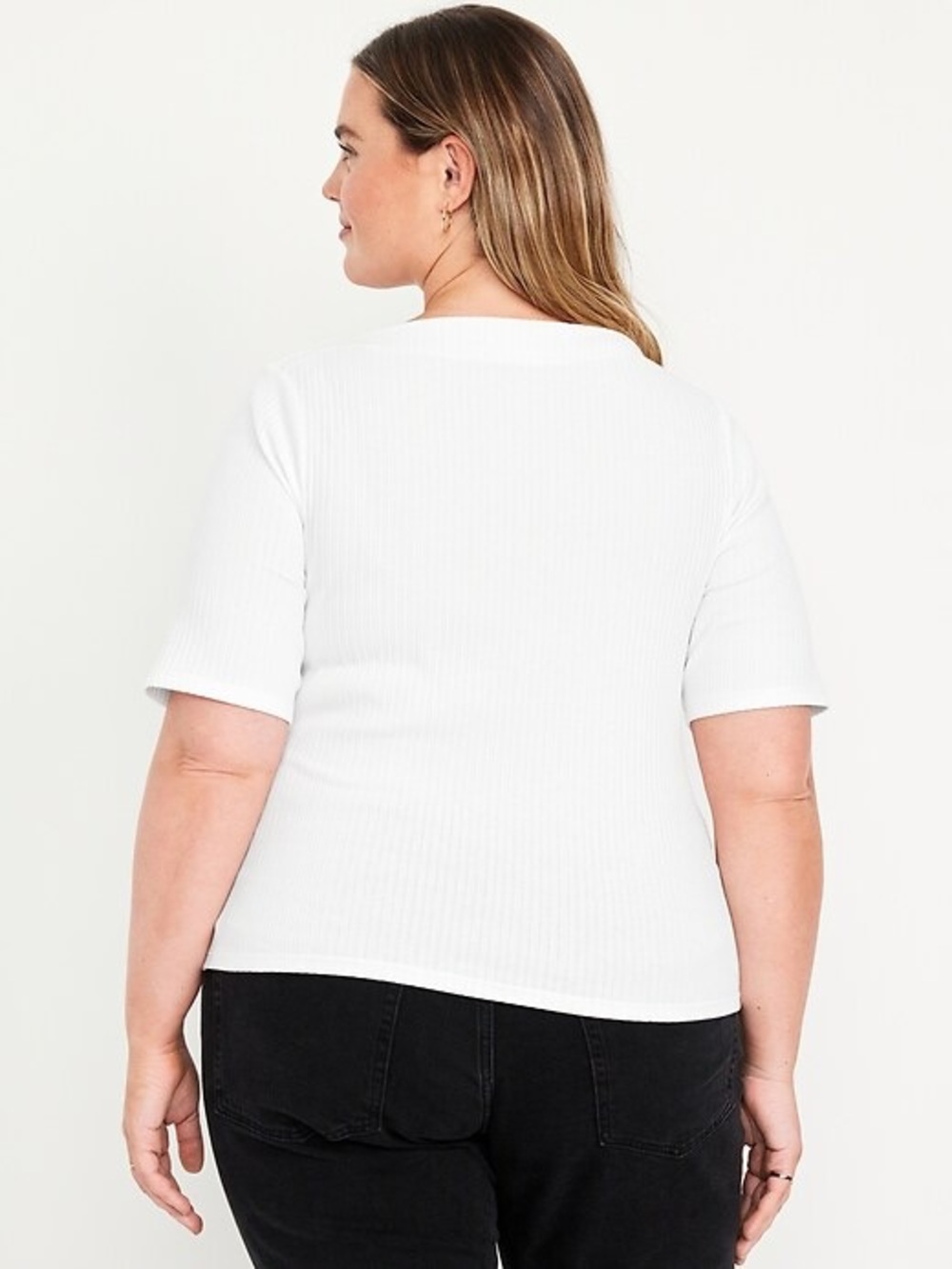 Old Navy White Ribbed Short Sleeve Top NEW WITH STICKER